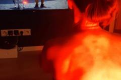 red-light-sauna-watching-tv